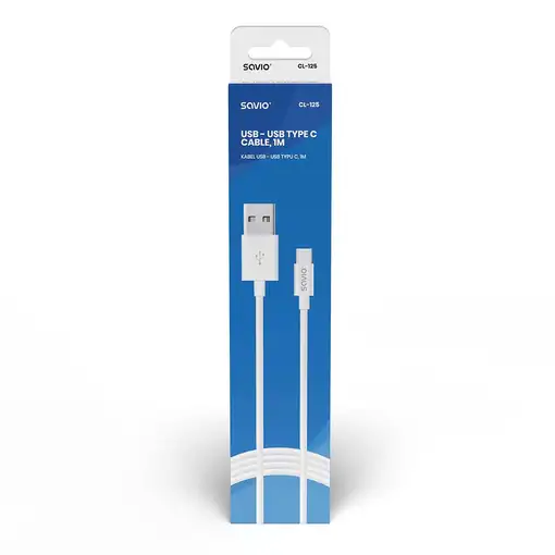Savio CL-125 cable USB USB 2.0 1 m USB A USB C Blanco