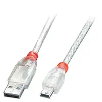 Lindy 41785 cable USB USB 2.0 5 m USB A Mini-USB B Transparente