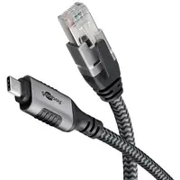 Goobay 70696 cambiador de género para cable USB C RJ-45 Negro, Plata Goobay 70696 cambiador de género para cable USB C RJ-45 Negro, Plata