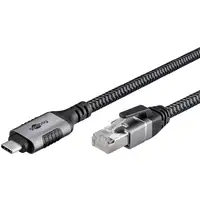 Goobay 70696 cambiador de género para cable USB C RJ-45 Negro, Plata Goobay 70696 cambiador de género para cable USB C RJ-45 Negro, Plata