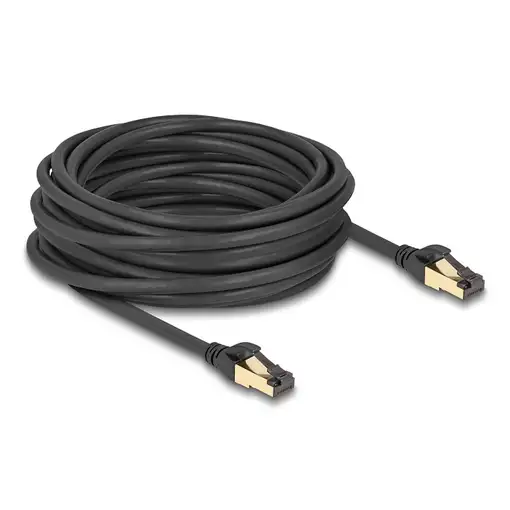 DeLOCK Cable de red RJ45 Cat.6A macho a macho S/FTP negro, 10 m, con cable Cat.7 b