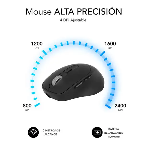 Ratón Comfort Ergo Dual Mouse Batería Negro