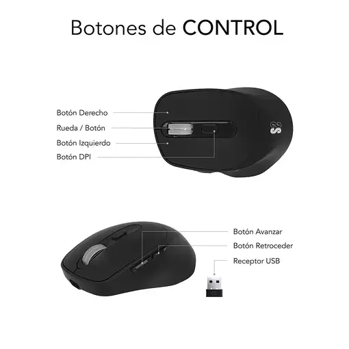 Ratón Comfort Ergo Dual Mouse Batería Negro