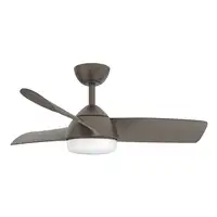 Fabrilamp Haur ventilador de techo marrón, 3 aspas, led, mando y temporizador