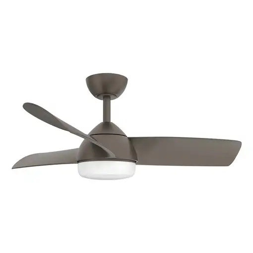 Fabrilamp Haur ventilador de techo marrón, 3 aspas, led, mando y temporizador