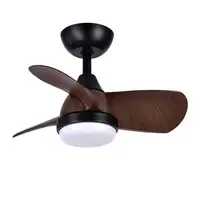 Ventilador DC Pirdo negro/marrón con LED, 3 aspas y mando