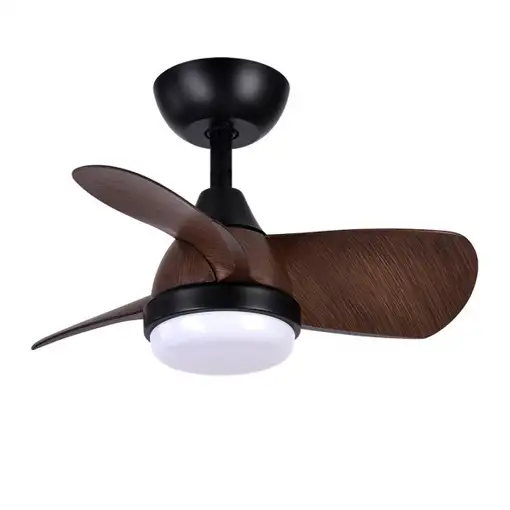 Ventilador DC Pirdo negro/marrón con LED, 3 aspas y mando
