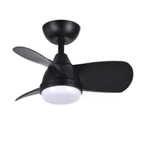 Ventilador DC Pirdo negro con luz LED, 3 aspas y mando