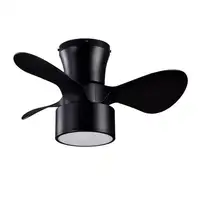 Ventilador DC Kos negro con luz LED, 3 aspas y mando