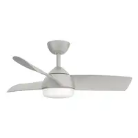 Fabrilamp Haur ventilador de techo plata, 3 aspas, led, mando y temporizador