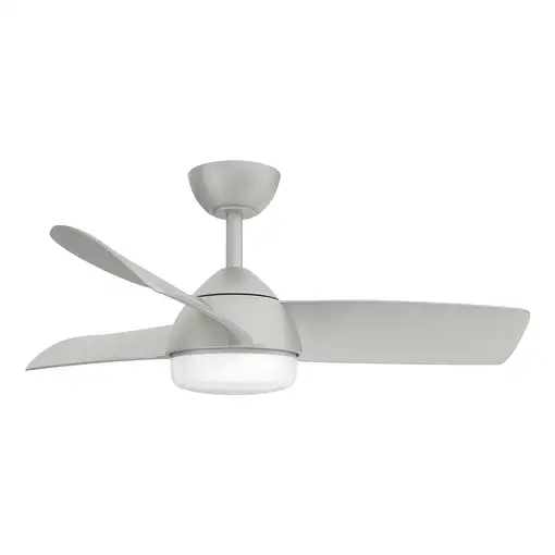 Fabrilamp Haur ventilador de techo plata, 3 aspas, led, mando y temporizador