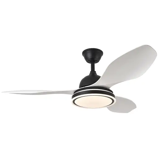 Fabrilamp Datoo ventilador de techo negro/blanco, 3 aspas, led, con mando