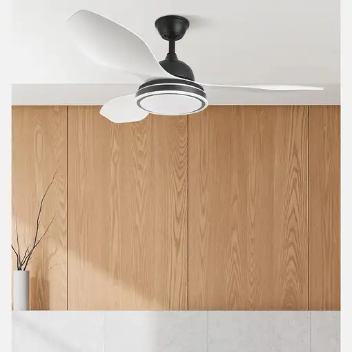 Fabrilamp Datoo ventilador de techo negro/blanco, 3 aspas, led, con mando