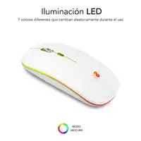 Ratón Inalámbrico Led Dual Flat Mouse  Blanco