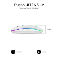 Ratón Inalámbrico Led Dual Flat Mouse  Blanco