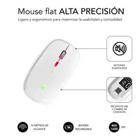 Ratón Inalámbrico Led Dual Flat Mouse  Blanco