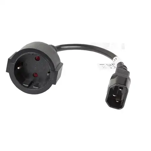 Lanberg CA-C14E-10CC-0018-BK cable de transmisión Negro 0,18 m C14 acoplador
