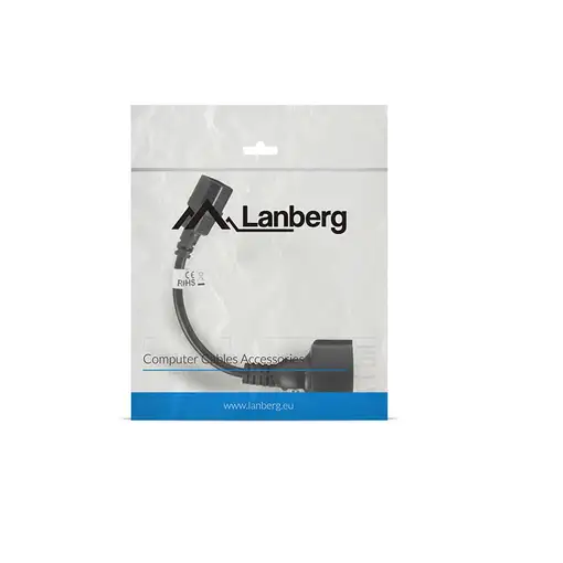 Lanberg CA-C14E-10CC-0018-BK cable de transmisión Negro 0,18 m C14 acoplador
