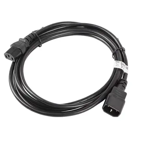 Lanberg CA-C13E-11CC-0030-BK cable de transmisión Negro 3 m C13 acoplador C14 acop