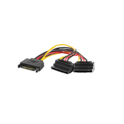 Lanberg CA-SASA-10CU-0015 cable de SATA 0,15 m SATA de 15 pines 2 x SATA de 15 pin