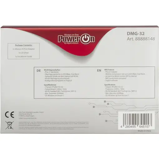 Inter-Tech DMG-32 Interno WLAN 650 Mbit/s