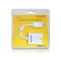 DeLOCK 61766 adaptador de cable de vídeo 0,125 m VGA (D-Sub) DisplayPort Blanco