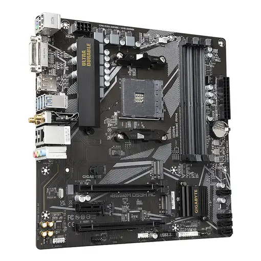 GIGABYTE B550M DS3H AC Placa base - Procesadores AMD Ryzen 5000, VRM de 5+3 fases,