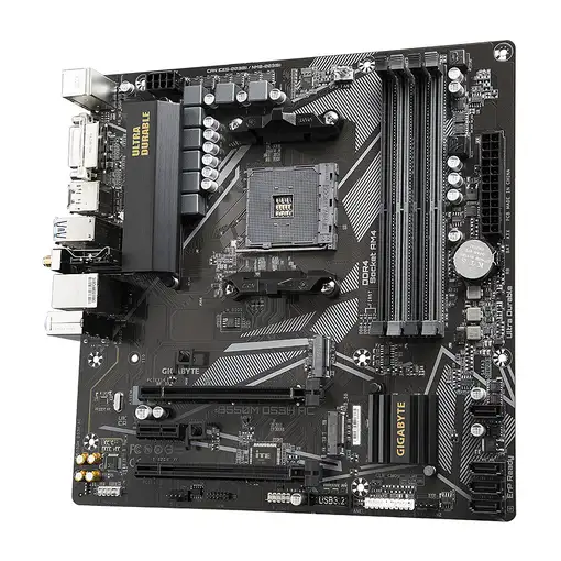 GIGABYTE B550M DS3H AC Placa base - Procesadores AMD Ryzen 5000, VRM de 5+3 fases,