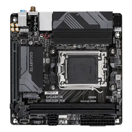 GIGABYTE B650I AX Placa base - AMD Ryzen serie 9000, VRM de 5+2+1 fases, hasta 640