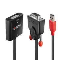 Lindy 38184 adaptador de cable de vídeo 0,2 m DVI-D VGA (D-Sub) + USB Negro, Naran