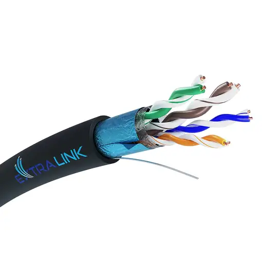 Extralink CAT5E FTP (F/UTP) V2 OUTDOOR TWISTED PAIR 100M cable de red Negro F/UTP Extralink CAT5E FTP (F/UTP) V2 OUTDOOR TWISTED PAIR 100M cable de red Negro F/UTP