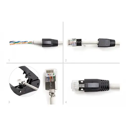 DeLOCK Conector Modular RJ45 con alivio de tensión Cat.6A, Cat.7 y botas de protec