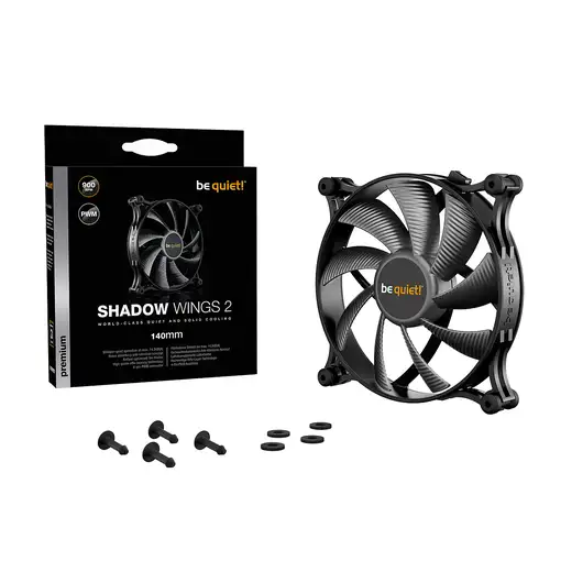 be quiet! Shadow Wings 2 140mm PWM Carcasa del ordenador Ventilador 14 cm Negro