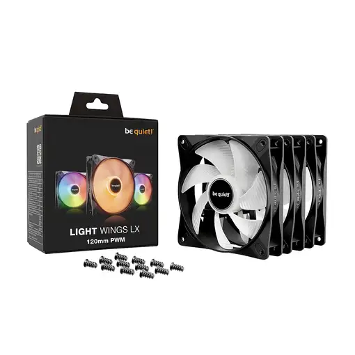be quiet! LIGHT WINGS LX 120mm PWM 3-Pack Black Carcasa del ordenador Ventilador 1