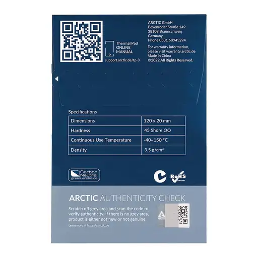ARCTIC ACTPD00056A compuesto disipador de calor Parche térmico