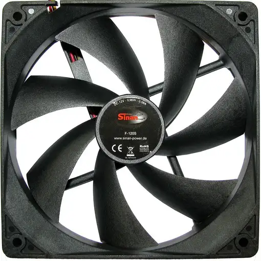 Inter-Tech F-120-S Carcasa del ordenador Ventilador 12 cm Negro