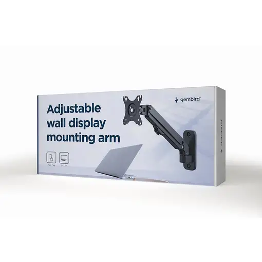 Gembird MA-WA1-01 soporte para monitor 68,6 cm (27") Pared Negro