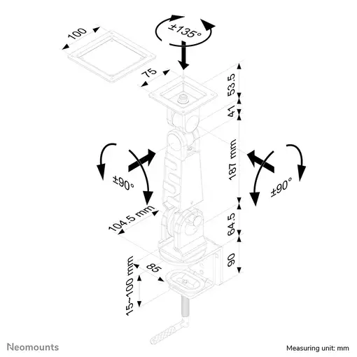 Neomounts FPMA-D400 Brazo de monitor 10-30''