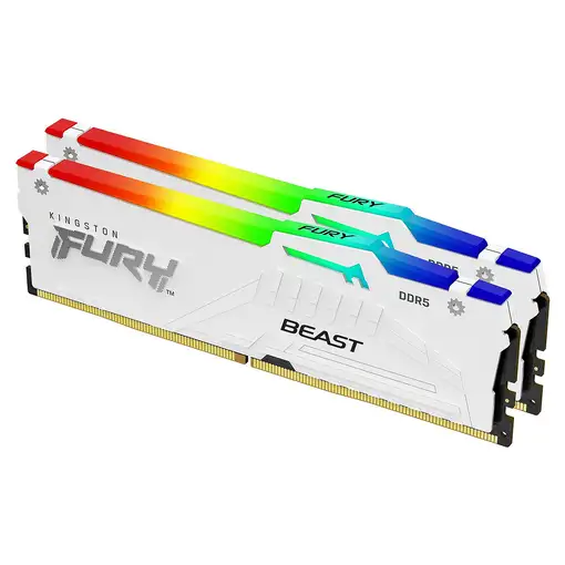 Kingston Technology FURY Beast 32GB 6000MT/s DDR5 CL30 DIMM (Kit de 2) White RGB E