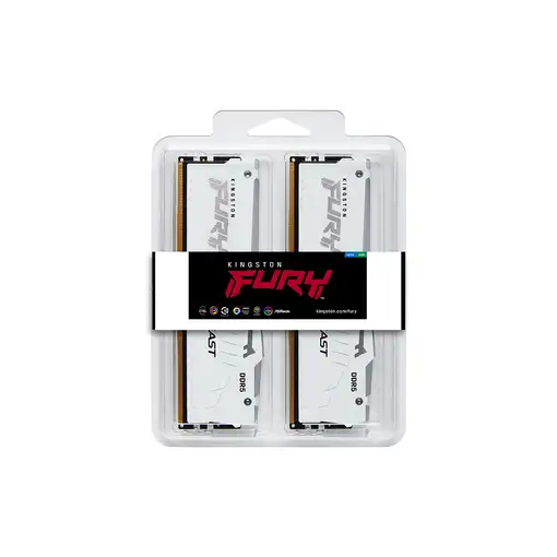 Kingston Technology FURY Beast 32GB 6000MT/s DDR5 CL30 DIMM (Kit de 2) White RGB E