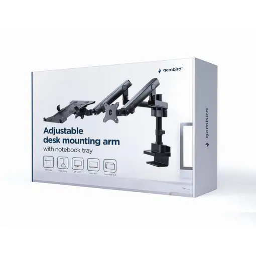 Gembird MA-DA3-02 soporte para monitor 81,3 cm (32") Escritorio Negro