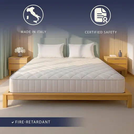 The White Stone Colchón Ignífugo 120x190 en Memory Foam Altura 20 cm