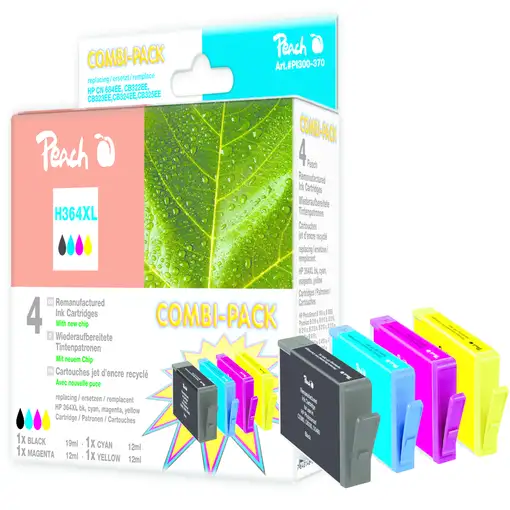 Peach PI300-370 cartucho de tinta 4 pieza(s) Alto rendimiento (XL) Negro, Cian, Ma Peach PI300-370 cartucho de tinta 4 pieza(s) Alto rendimiento (XL) Negro, Cian, Ma