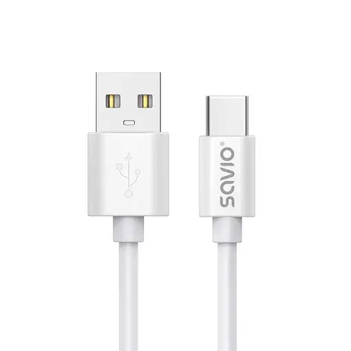 Savio USB cable 2 m USB 2.0 USB A - USB C White CL-168 cable USB 3 m Blanco
