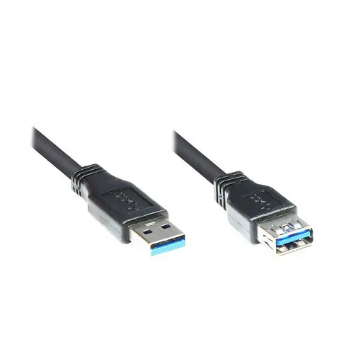 Alcasa 2711-S01 cable USB USB 3.2 Gen 1 (3.1 Gen 1) 1 m USB A Negro