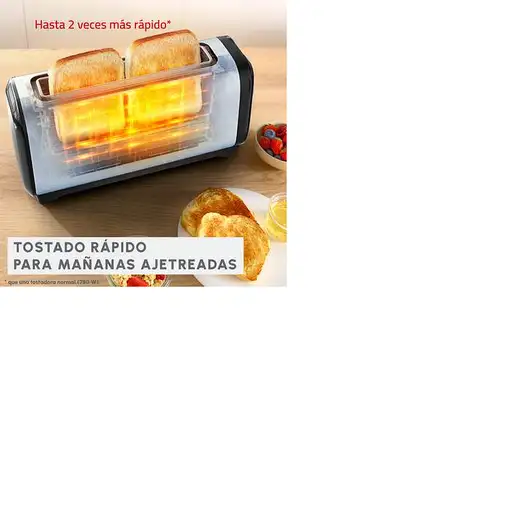 Moulinex LS5S0DE0 tostadora 7 2 rebanada(s) 1430 W Negro, Acero inoxidable