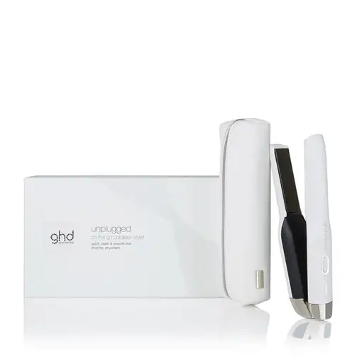 Plancha de pelo de viaje, inalámbrica, Blanca, Unplugged GHD