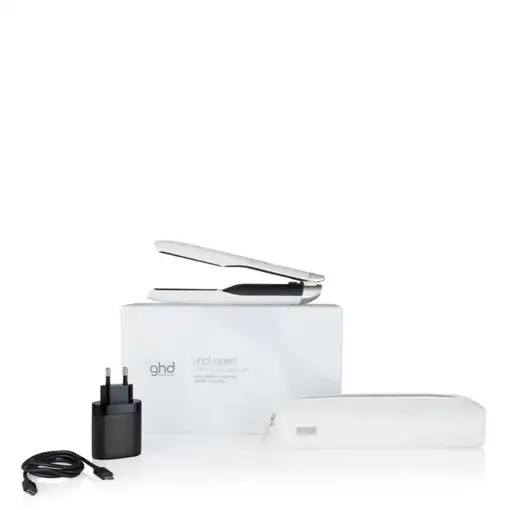 Plancha de pelo de viaje, inalámbrica, Blanca, Unplugged GHD