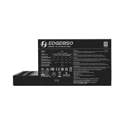 Lian Li EG0850 unidad de fuente de alimentación 850 W 20-pin ATX SFX Negro
