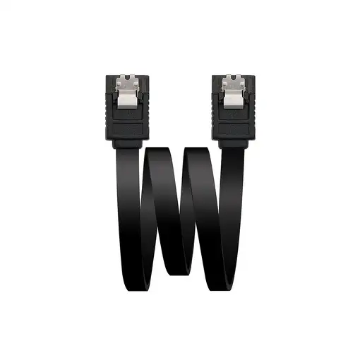 Nanocable CABLE SATA III DATOS 6G CON ANCLAJES, NEGRO, 0.5 M